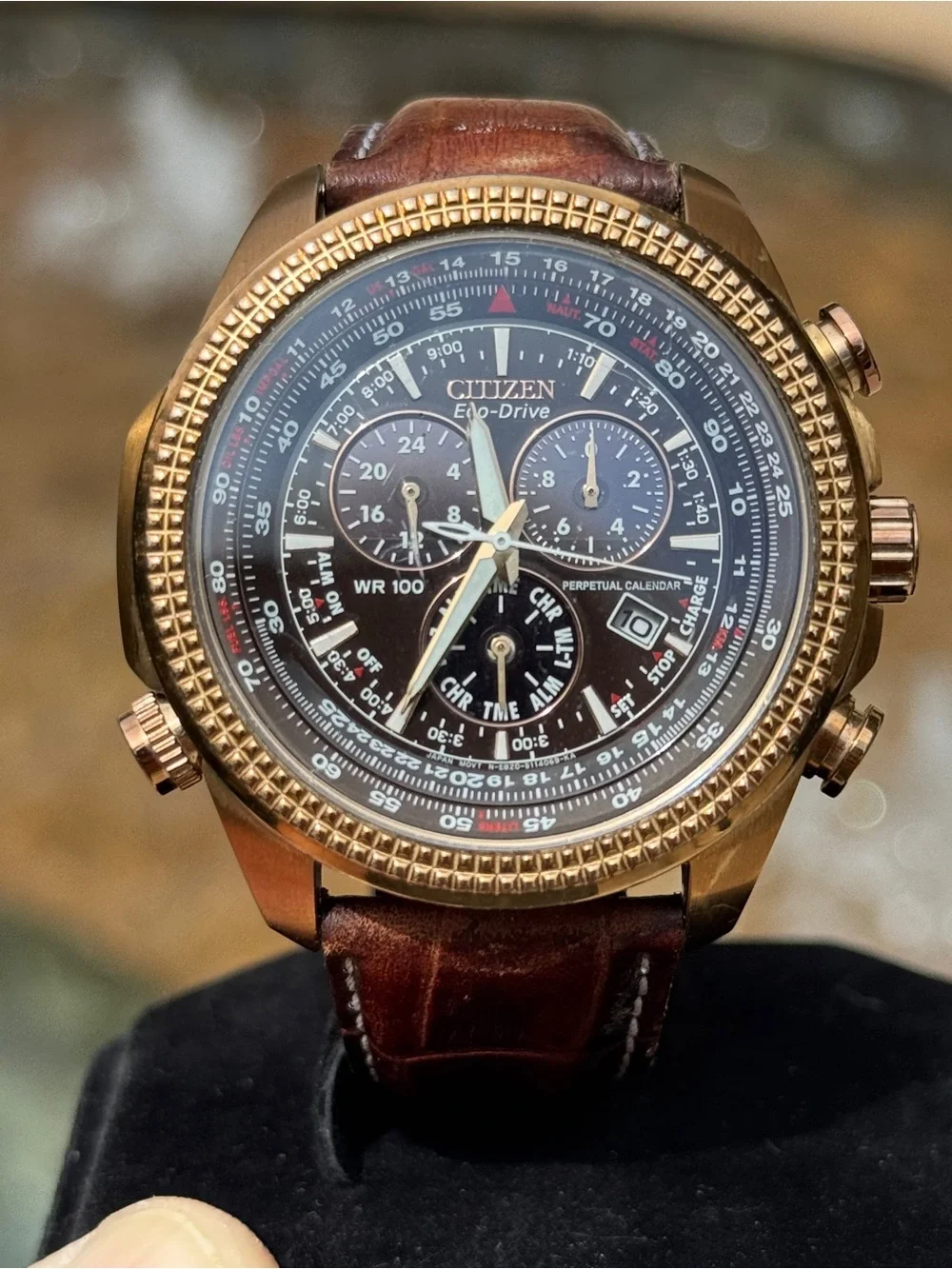 CITIZEN BL5403-03X Perpetual Calendar Brown Dial Leather Strap Men's Rose Gold
